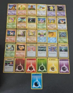 Pokemon Base Set 32 Shadowless Cards Complete Common Set - Image 1