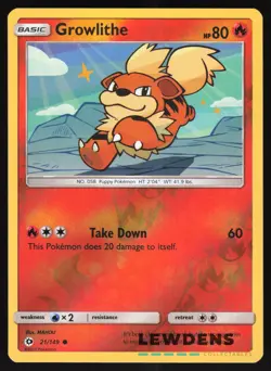 Growlithe - 21/149 - Reverse Holo Common - Sun & Moon Base - Pokemon Card - Image 1
