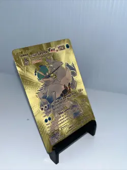Ice Rider Calyrex VMAX Metal Gold Foil Pokemon Card Fan Art Display Card - Image 3