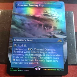 Mtg Otawara Soaring City NM/M Borderless Foil Kamigawa Neon Dynasty Land Card - Image 2