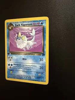 Pokemon Dark Vaporeon TCG 1st Edition Uncommon Card 45/82 LP - Image 3
