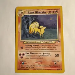 Pokemon TCG Light Ninetales Neo Destiny Card 50/105 Unlimited Uncommon - Image 1
