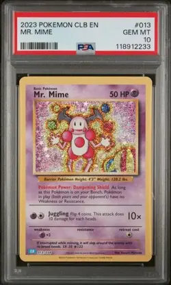 Pokemon 2023 Mr. Mime Trading Card Game Classic Holo 013/034 PSA 10 - Image 1