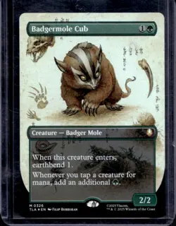 2025 Magic The Gathering MTG Avatar Last Airbender Badgermole Cub Foil #0326 - Image 1