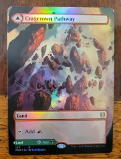 FOIL BORDERLESS Cragcrown Pathway x1 Zendikar Rising Magic Near Mint NM English - Image 1