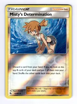 Misty's Determination Hidden Fates #62 (2019) Uncommon Reverse Holo NM Pokemon - Image 1