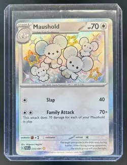 2024 Pokemon Paldean Fates Maushold Shiny Rare #210/091 - Image 1