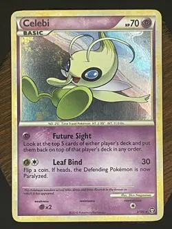 Pokemon TCG Celebi 2010 Holo Rare Triumphant 3/102 – Vintage HGSS Series Card - Image 1