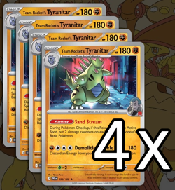 4x Team Rocket's Tyranitar 096/182 - SV10: Destined Rivals - Pokemon TCG - Image 1