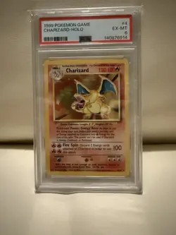 1999 Pokemon Base Set Charizard 4/102 Holo PSA 6 EX-MT WOTC - Image 3