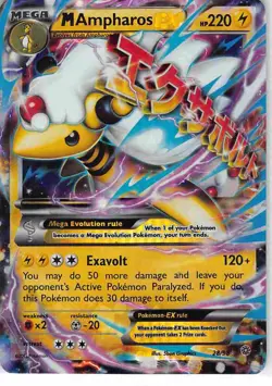 M Ampharos EX 28/98 Holo Rare EX Ancient Origins Pokemon LP - Image 1