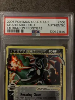 2006 POKEMON EX DRAGON FRONTIERS GOLD STAR #100 CHARIZARD-HOLO PSA AUTHENTIC - Image 4