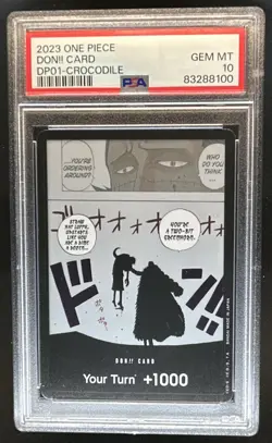 2023 One Piece Kingdoms of Intrigue Don!! Card DP01 Crocodile NNO PSA 10 - Image 1