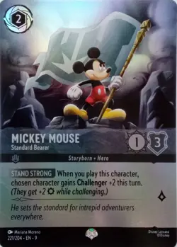 221/204 MICKEY MOUSE STANDARD BEARER EN9 EPIC DISNEY LORCANA CARD - Image 1