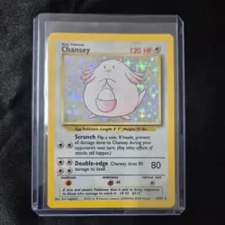 Chansey Holo Rare Base Set 3/102 WOTC 1999 Pokemon Card Vintage Original - Image 1