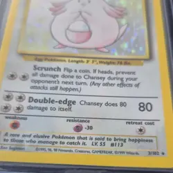 Chansey Holo Rare Base Set 3/102 WOTC 1999 Pokemon Card Vintage Original - Image 5