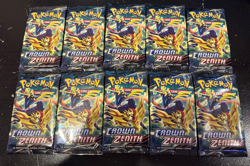 Pokemon TCG SWSH Crown Zenith Booster 10 Packs Pokemon Cards Gold Giratina - Image 1