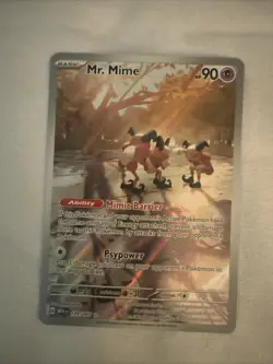 Pokemon TCG Mr. Mime Scarlet & Violet Holo Illustration Card 179/165 Rare - Image 1