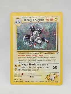 Heavily Played Lt. Surge's Magneton Gym Heroes 8/132 Holo Pokemon Card - Image 1