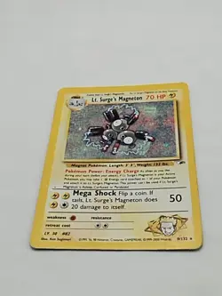 Heavily Played Lt. Surge's Magneton Gym Heroes 8/132 Holo Pokemon Card - Image 3