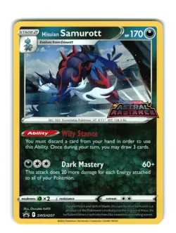 Hisuian Samurott Astral Radiance Prerelease Promo SWSH207 Pokemon Card NM - Image 1
