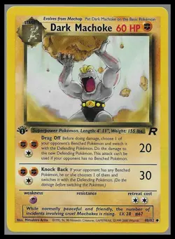 Dark Machoke 1st Edition Pokemon Card 40/82 Team Rocket - Image 1