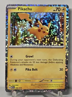 Pikachu 006/015 Holo Rare McDonald’s Promo Pokemon TCG Card - Image 1