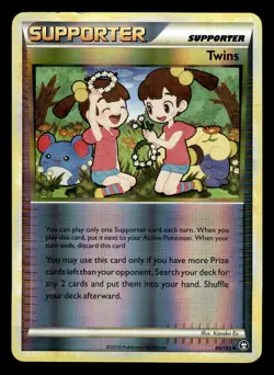 Twins 89/102 Reverse Holo HGSS Triumphant Pokemon Card - Image 1