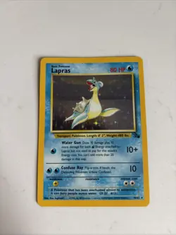LAPRAS Pokemon TCG Fossil HOLO Rare Card #10/62 Vintage 1999 - Image 1