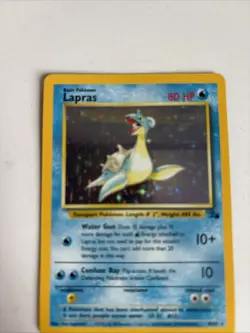 LAPRAS Pokemon TCG Fossil HOLO Rare Card #10/62 Vintage 1999 - Image 2