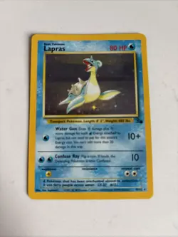 LAPRAS Pokemon TCG Fossil HOLO Rare Card #10/62 Vintage 1999 - Image 3