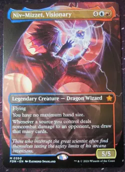Niv-Mizzet Visionary Magic the Gathering MtG Foundations Non-Foil Borderless Art - Image 1