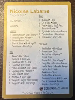Nicolas Labarre 2000 Brussels World Championship Deck - Complete - MTG Magic - Image 5