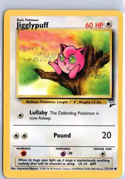 Pokemon Jigglypuff 54/64 Common Unlimited Jungle LP - Image 1