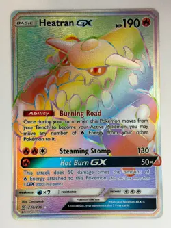Pokemon TCG SM-Unified Minds Heatran GX 238/236 Secret Rare Full Art Holo Card - Image 1