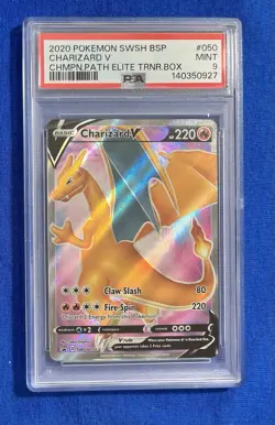 Pokemon 2020 TCG Charizard V SWSH BSP Champion Path Elite Trainer Box #050 PSA 9 - Image 1