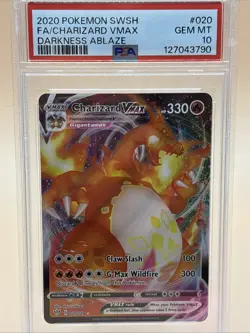 PSA 10 FA/Charizard VMAX 2020 Pokemon SWSH #020 Darkness Ablaze GEM MT Fast Ship - Image 1
