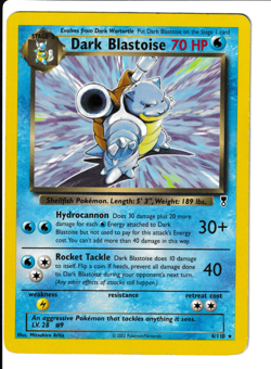 Dark Blastoise 4/110 Legendary Collection Non Holo Rare Vintage Pokemon Card LP- - Image 1