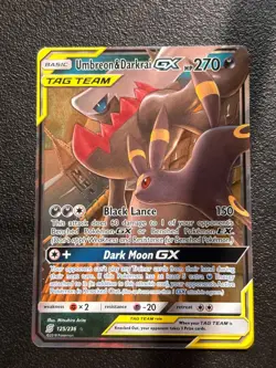 Umbreon & Darkrai GX 125/236 Unified Minds Pokemon TCG Ultra Rare Holo LP+ - Image 1