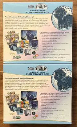 Silver Tempest Pokemon Center Elite Trainer Box ETB - Lot of 2! New, Sealed - Image 2