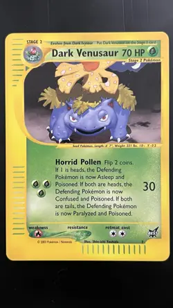 Dark Venusaur 7/9 NM Best of Game Promo Pokemon TCG Regular - Image 1