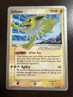 Jolteon 101/108 Gold Star Pokemon TCG World Championships 2007 DMG - Image 1
