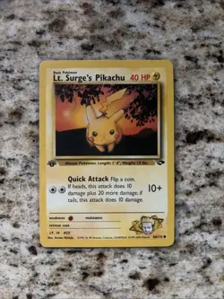 Lt. Surge's Pikachu 84/132 Common - Gym Challenge - 1st Edition - Pokemon WOTC - Image 1