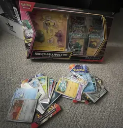 Pokemon TCG Ionos Bellibolt Ex Premium Collection Box + 2 Opened Surging Sparks - Image 1