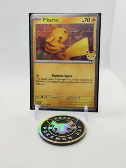 Pikachu 51 /162 2026 Pokemon Day 30 Promo Stamped w/ Coin | Pokemon TCG | NM+/M - Image 1