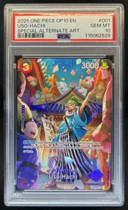 2025 One Piece Royal Blood OP10 Uso-Hachi Special Alternate Art #ST18-001 PSA 10 - Image 1
