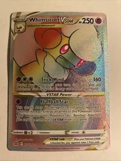 Pokemon TCG Whimsicott VSTAR Rainbow Ultra Rare Card 175/172 Brilliant Stars - Image 1