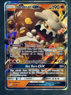 Heatran GX 25/236 Unified Minds Ultra Rare Pokemon Card NM - Image 2