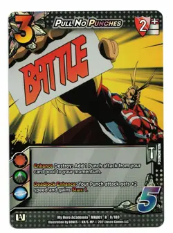 UniVersus Card: Pull No Punches My Hero Academia MHA01 R 8/180 Rare Foil! NM - Image 1