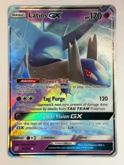 Pokemon TCG S&M Unified Minds Latios GX Holo Card 78/236 Full Art Ultra Rare NM - Image 1